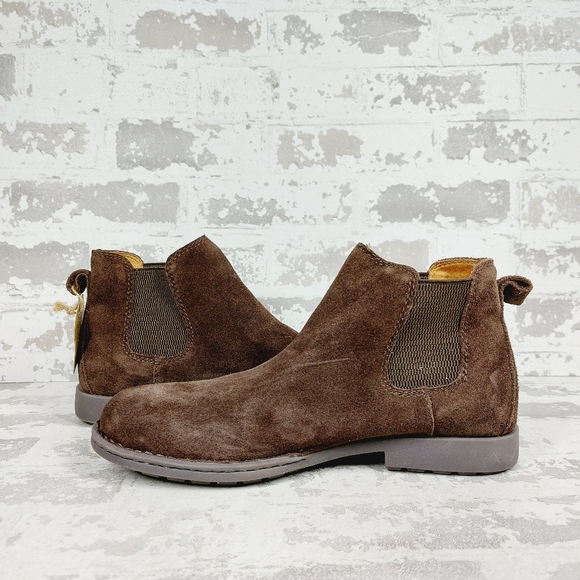 New Born Eli Men's Brown Suede Round Toe Chelsea Boots D676 - Picture 3 of 10